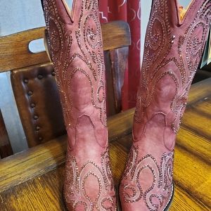Roper brand boots, mauve like, sz 8